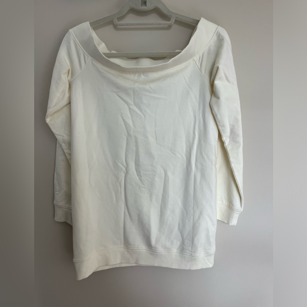 Daily Ritual Cream Off White Boat Neck Top Size Small